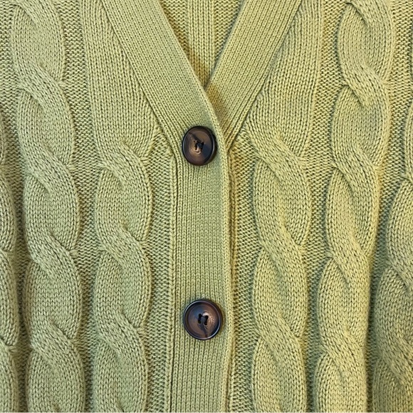 Merokeety Olive Green Cable Knit Button Front Cardigan. Women's Small - Picture 6 of 7